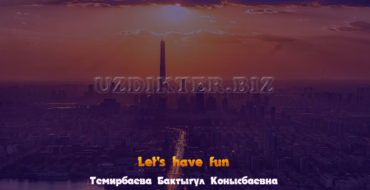 The theme: Let’s have fun